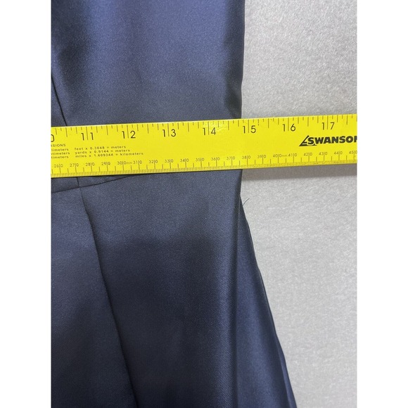 Alfred Sung Midnight Navy Sateen Twill High Low Cocktail Dress Gown New Size 10 - Picture 9 of 14